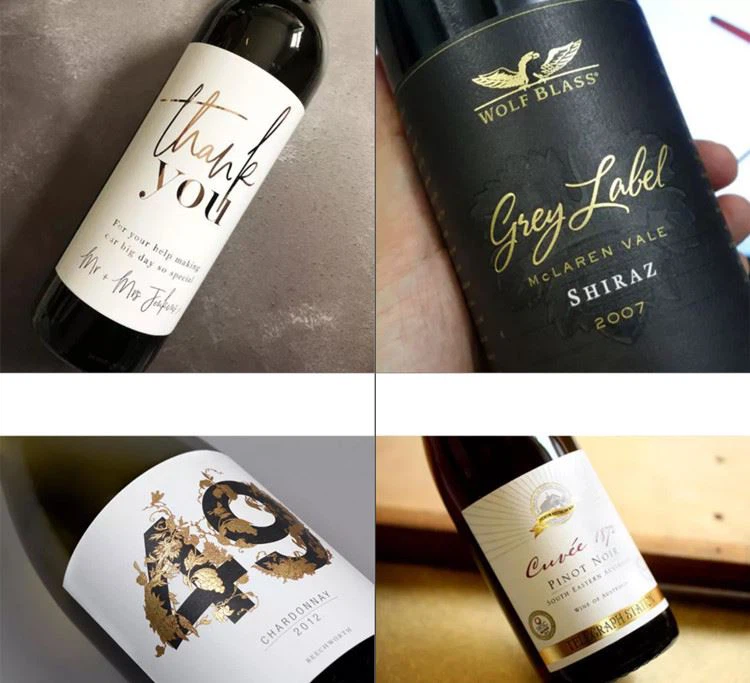 Textured Paper Label Wine Bottle