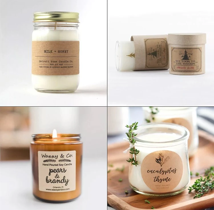 kraft label candle