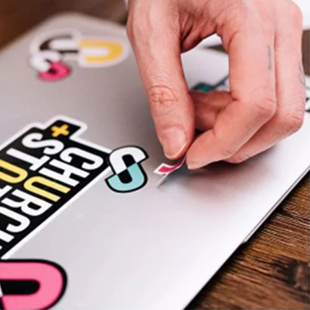laptop die cut sticker