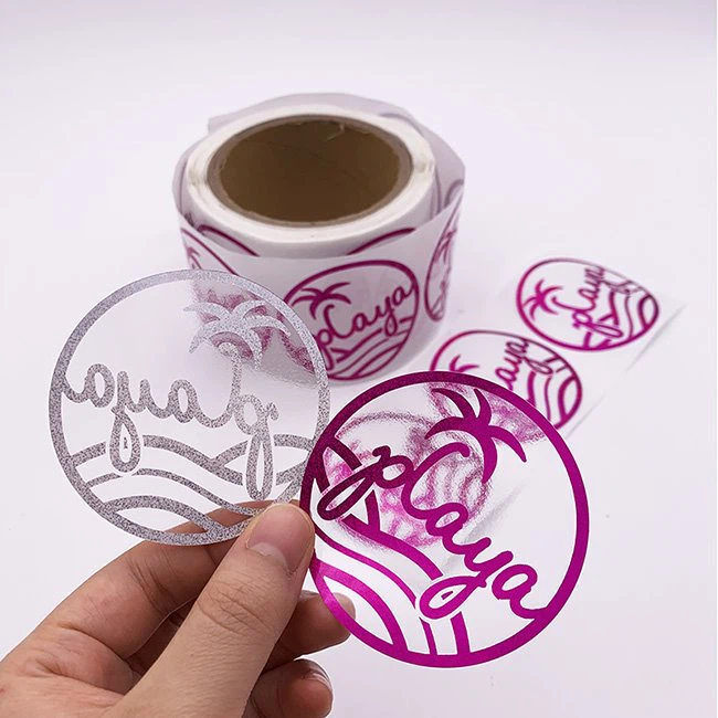 Clear gold foil sticker labels